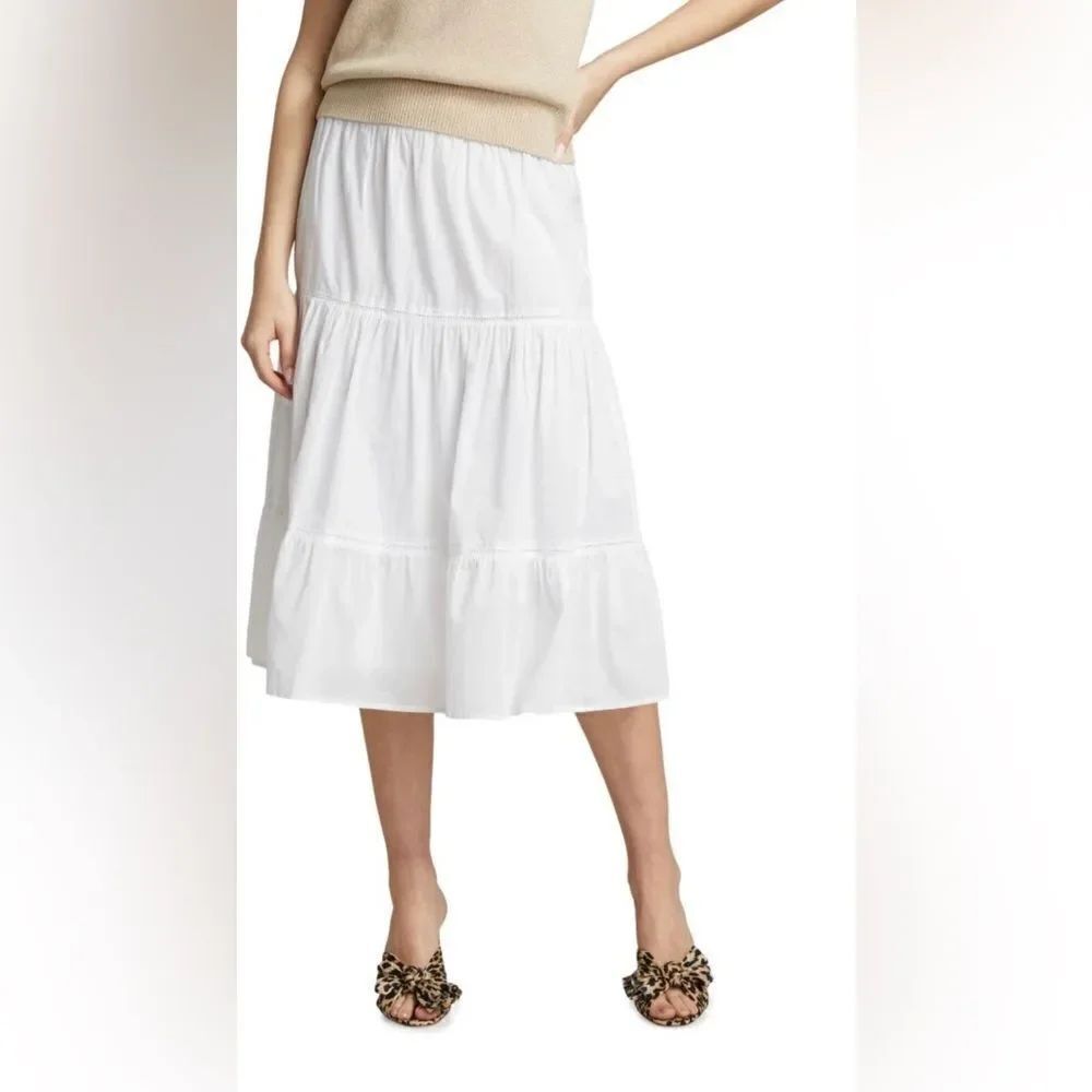 Rails Edina Tiered Midi White Skirt